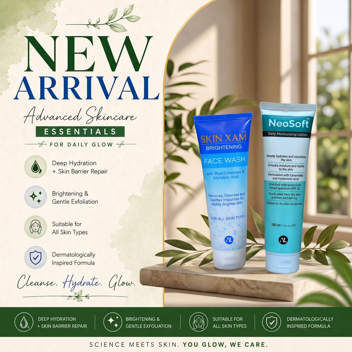 New arrivals from Novelax Pharma: Skin Xam Brightening Face Wash and NeoSoft Daily Moisturizing Lotion