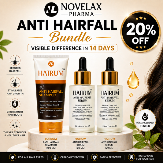 Anti Hairfall Bundle in Pakistan by Novelax Pharma for weak and thinning hair
