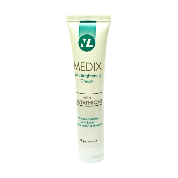 Medix Skin Brightening Cream for reducing dark spots, melasma, and uneven skin tone while promoting a youthful glow.