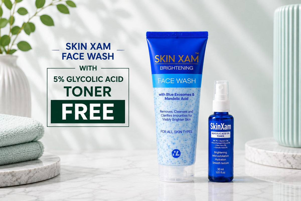 Skin Xam Brightening Face Wash with free 5% Glycolic Acid Toner - Novelax Pharma Pakistan