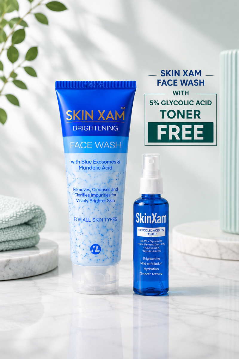 SkinXam Brightening Face Wash for acne and pimples with free 5% Glycolic Acid Toner — Novelax Pharma Pakistan